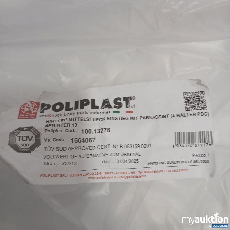 Artikel Nr. 866185: Poliplast Hintere Mittelstueck Einstieg mit Parkassist 100.13276 
