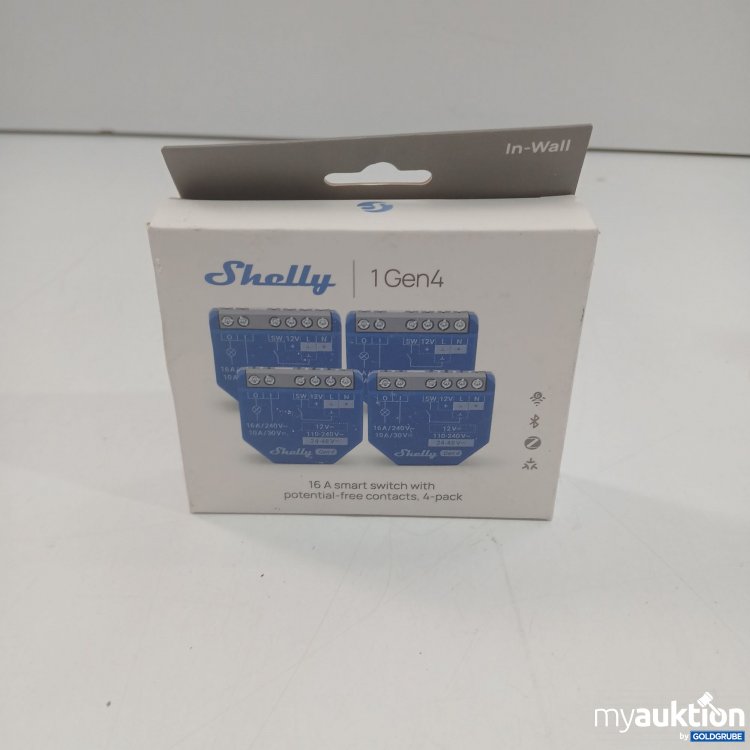 Artikel Nr. 883186: Shelly 1 Gen4 16A smart Switch with potential-free Contacts 4-Pack