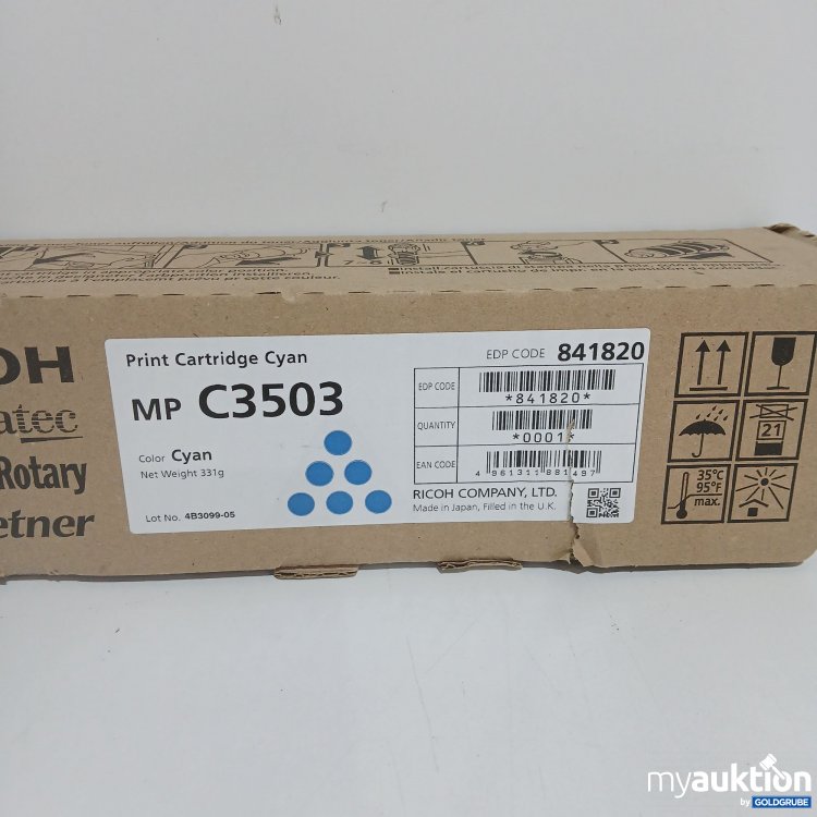 Artikel Nr. 816187 Artikel Nr. 816187: Ricoh Print Cartridge Cyan MP C3503