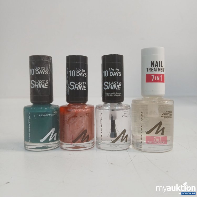 Artikel Nr. 886187: Manhattan Nagelack 3x Last & Shine verschiedene Farben je 8ml und 1x 7 in 1 Nail Treatment 12ml