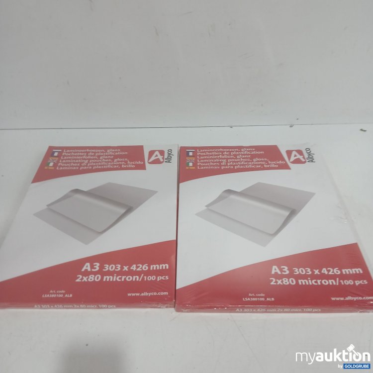 Artikel Nr. 986187 Artikel Nr. 986187: Albyco A3 Laminierfolien glanz je 100Stk