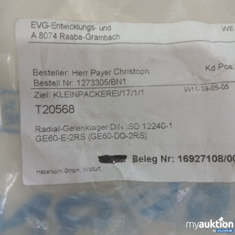 Artikel Nr. 989188 Artikel Nr. 989188: Haberkorn Radial-Gelenklager DIN ISO 12240-1 GE60-E-2RS 3Stk