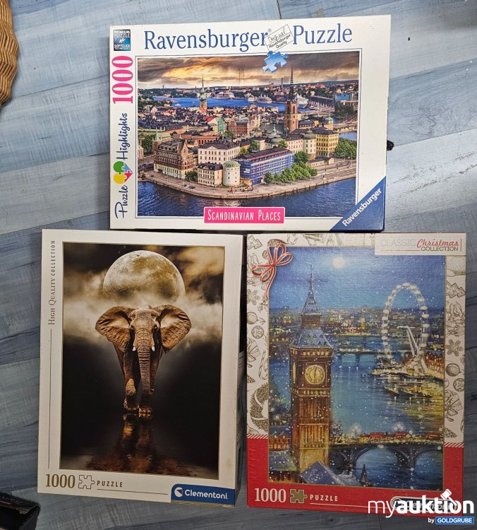 Artikel Nr. 397189: Puzzleset 3Stk zu je 1000 Teile Clementoni und Ravensburger 