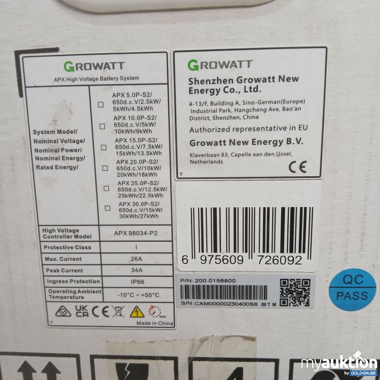 Artikel Nr. 443189: Growatt APX High Voltage Battery System APX98034-P2 