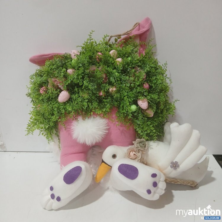 Artikel Nr. 466189 Artikel Nr. 466189: Osterdeko Hase mit grünen Zweigen und Eiern