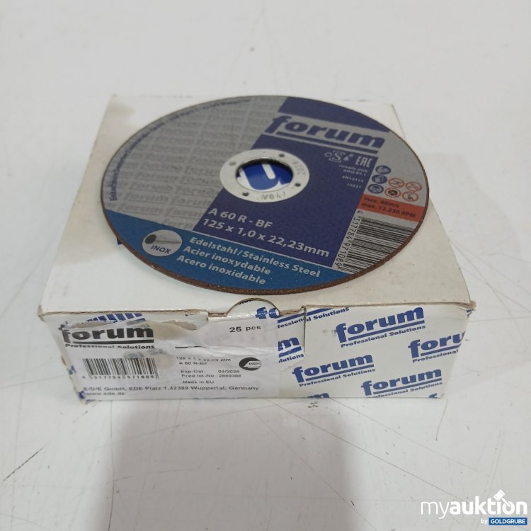 Artikel Nr. 472189 Artikel Nr. 472189: forum Trennscheiben A 60 R-BF 125 x 1,0 x 22,23 mm 25stk