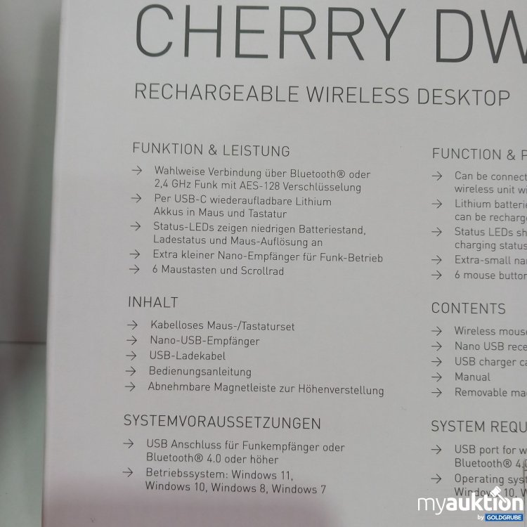 Artikel Nr. 521190 Artikel Nr. 521190: Cherry DW 9100 Slim Tastatur mit Maus