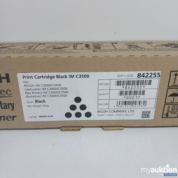 Artikel Nr. 816190 Artikel Nr. 816190: Ricoh Print Cartridge Black IM C3500
