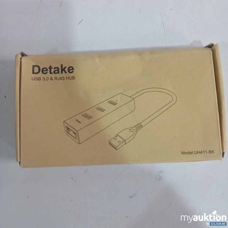 Artikel Nr. 874190 Artikel Nr. 874190: Detake USB 3.0 RJ45 HUB Model: UH411-BK