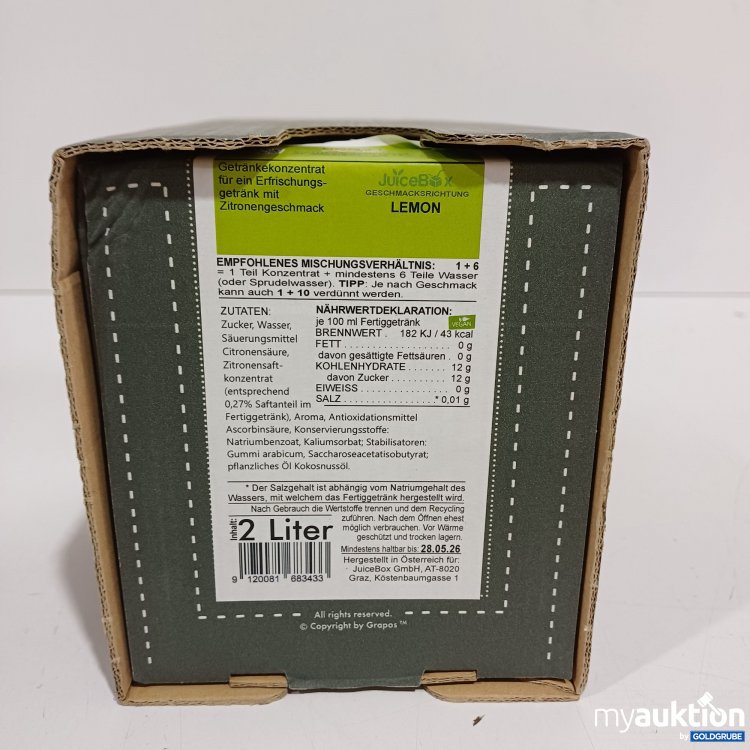 Artikel Nr. 962190: JuiceBox Getränkekonzentrat Lemon 2L 