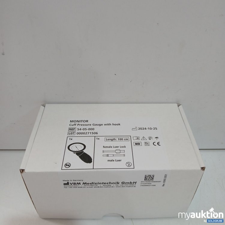Artikel Nr. 479192: VBM Medizintechnik GmbH Monitor Cuff Pressure Gauge with hook REF 54-05-000