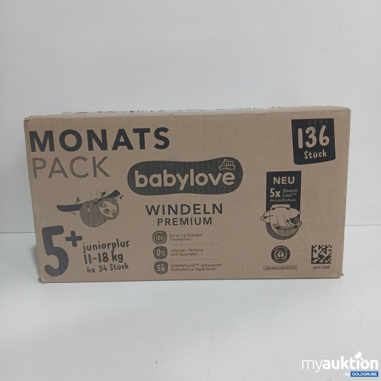 Artikel Nr. 832192 Artikel Nr. 832192: Babylove Windeln Premium 5+ 11-18kg 4x34Stk