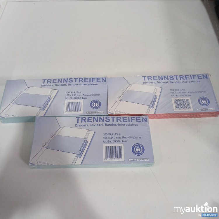 Artikel Nr. 849192: Trennstreifen 105x240mm 2xblau 1xrot je 100Stk