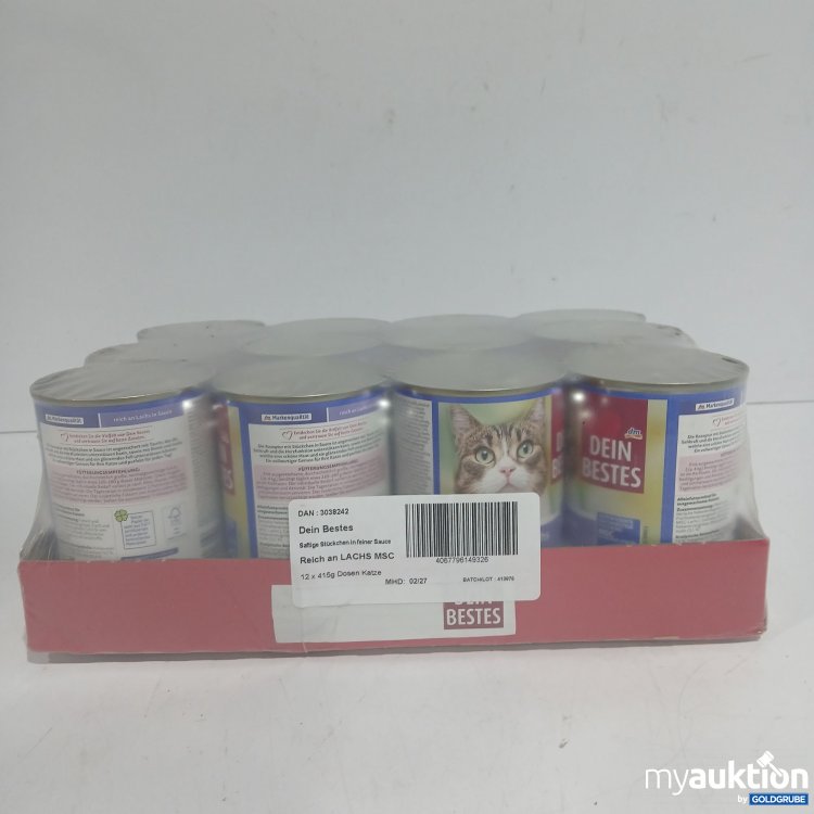 Artikel Nr. 873192: Dm dein Bestes Katzenfutter saftige Stückchen in feiner Sauce Reich an Lachs 12x415g