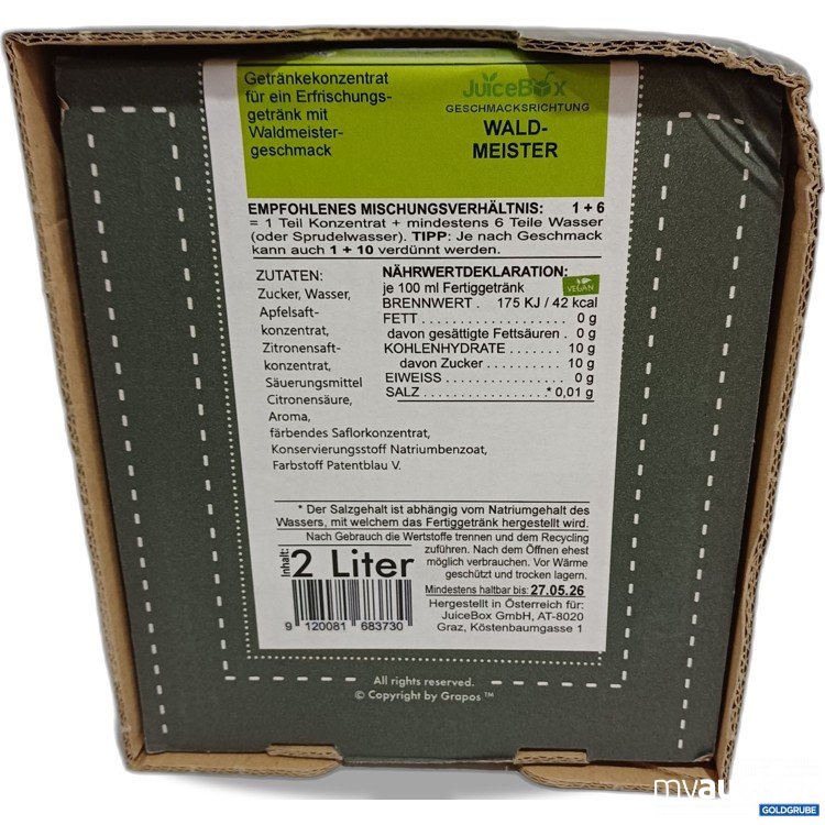 Artikel Nr. 962192: JuiceBox Getränkekonzentrat Waldmeister 2L 