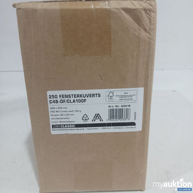 Artikel Nr. 986192 Artikel Nr. 986192: Öki 250 Fensterkuverts C4B-ÖF/CLA100F