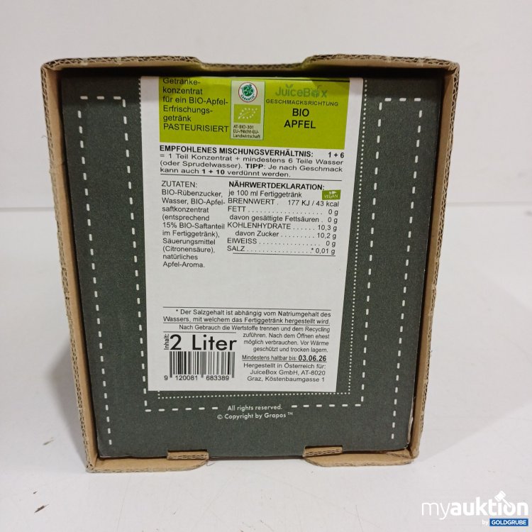 Artikel Nr. 962193: JuiceBox Getränkekonzentrat Bio Apfel 2L 
