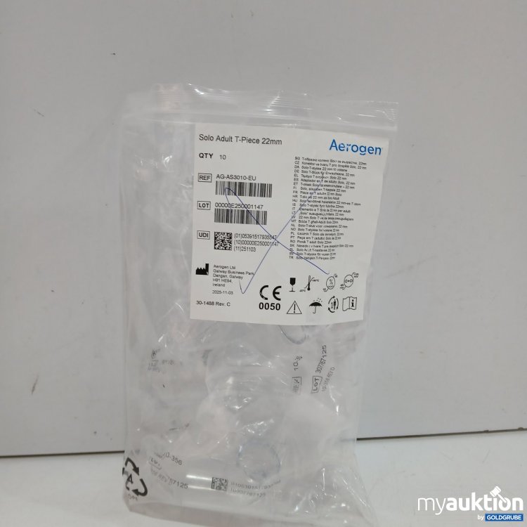 Artikel Nr. 479194: Aerogen Solo Adult T-Piece 22mm Packung REF AG-AS3010-EU nicht vollständig 5Stk
