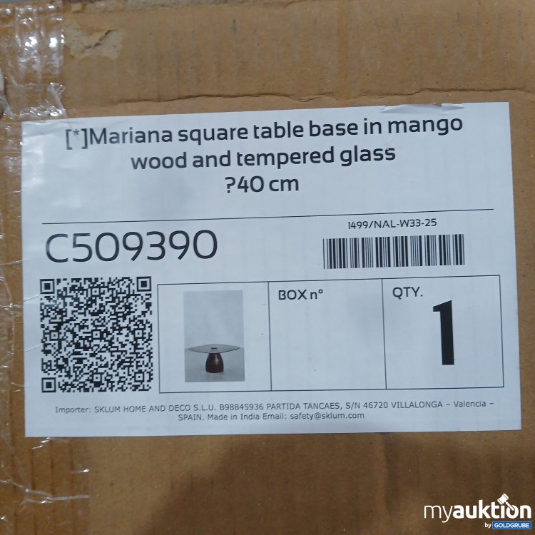 Artikel Nr. 990194 Artikel Nr. 990194: Mariana square table base in mango 43x43x46 cm