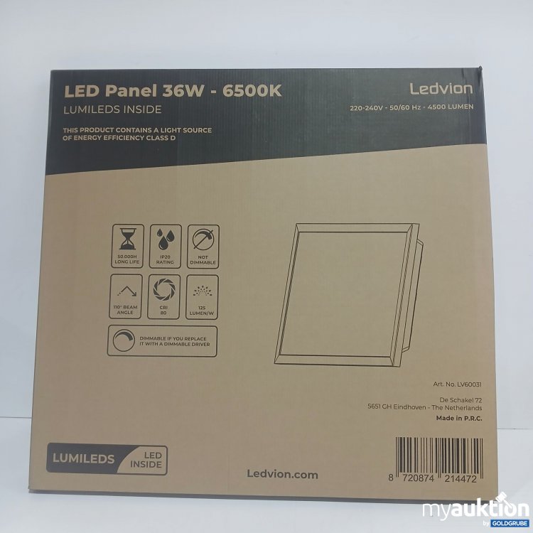 Artikel Nr. 445196 Artikel Nr. 445196: Ledvion LED Panel 36W-6500K LV60031