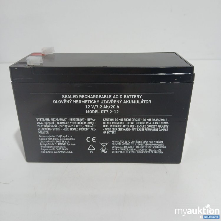 Artikel Nr. 818196 Artikel Nr. 818196: Emos Sealed Rechargeable Acid Battery 12V/7.2Ah / 20h