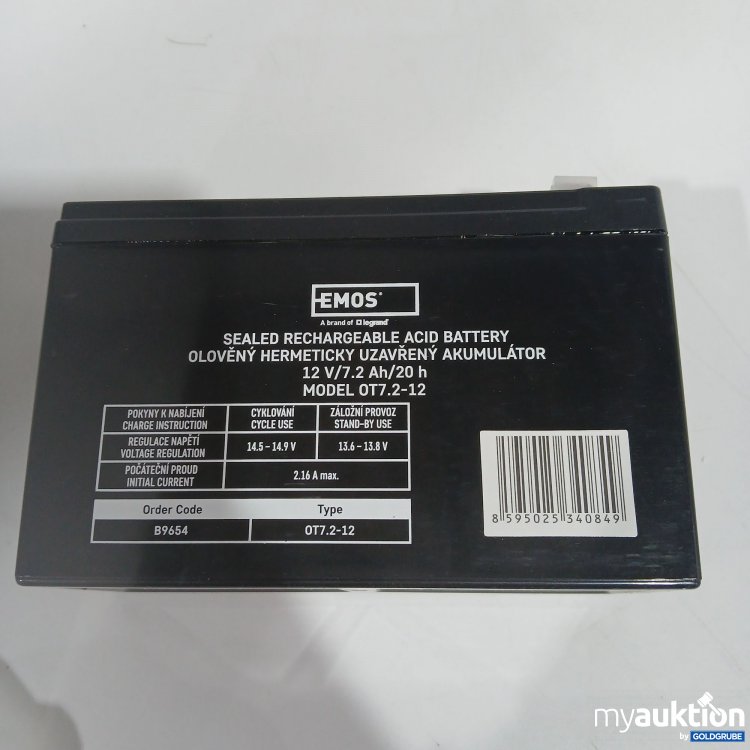 Artikel Nr. 818196 Artikel Nr. 818196: Emos Sealed Rechargeable Acid Battery 12V/7.2Ah / 20h