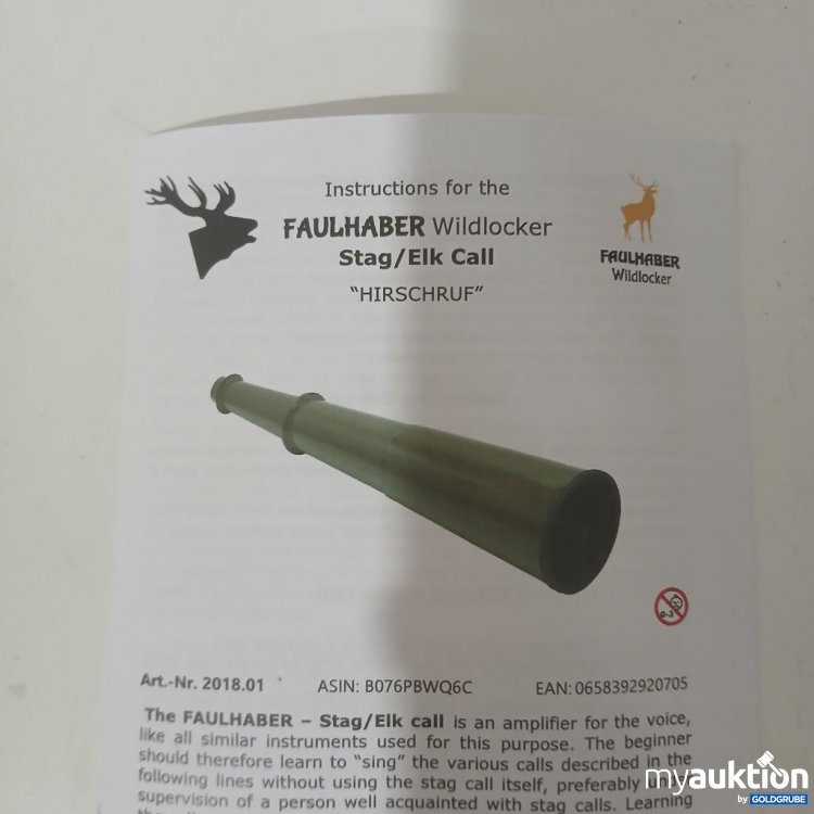 Artikel Nr. 930197: FAULHABER Wildlocker Stag/Elk Call Hirschruf