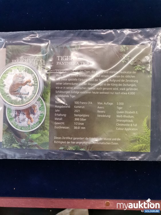 Artikel Nr. 779198 Artikel Nr. 779198: Tiger 599 Francs 1/2 Unze
