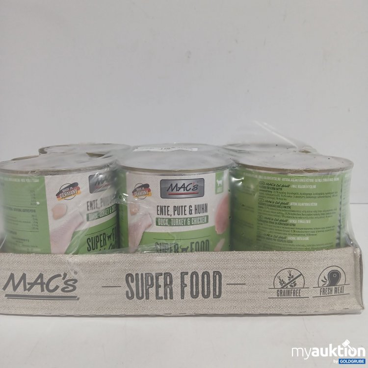 Artikel Nr. 873198: Macs Superfood Hundefutter Ente, Pute & Huhn 6x800g