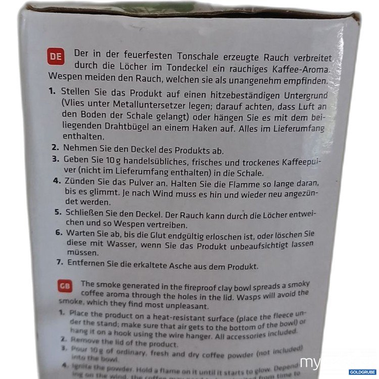 Artikel Nr. 922198: Kaffee Aroma Pulver 10g Räucherbox gegen Wespen