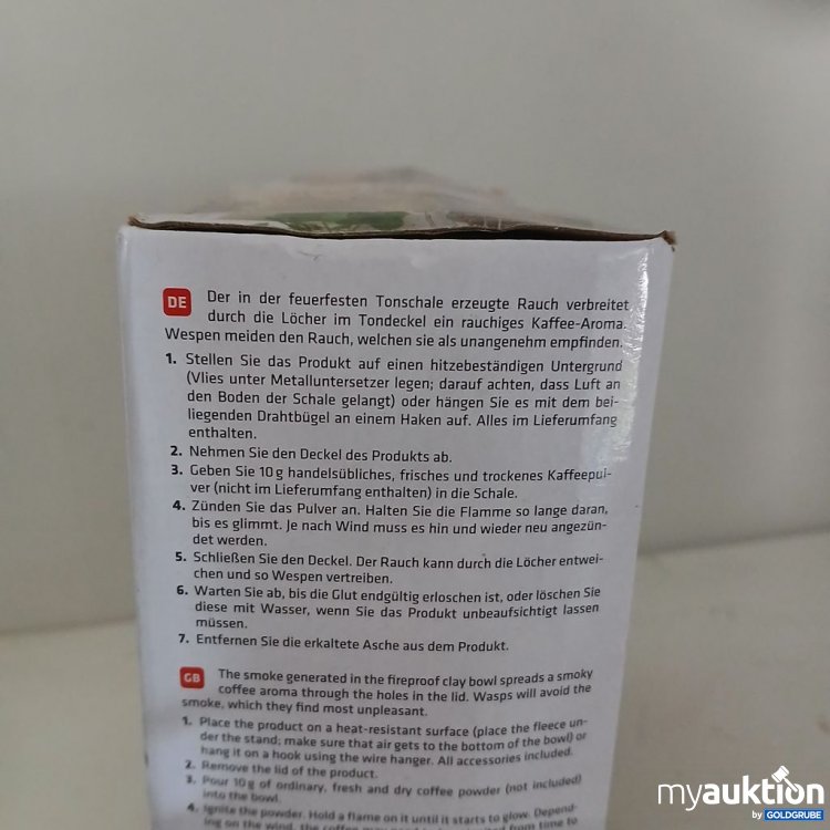 Artikel Nr. 922198: Kaffee Aroma Pulver 10g Räucherbox gegen Wespen