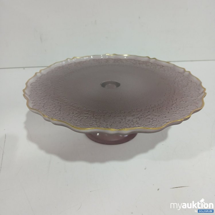 Artikel Nr. 465199 Artikel Nr. 465199: Lora Bianca Glas Tortenplatte mit Fuß und Goldrand ø28cm