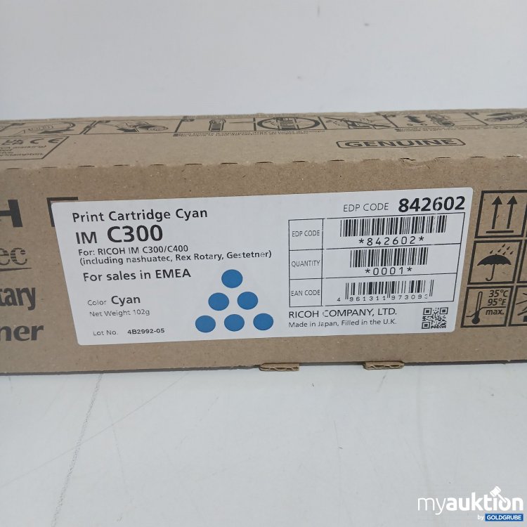 Artikel Nr. 832200 Artikel Nr. 832200: Ricoh Print Cartridge Cyan IM C300