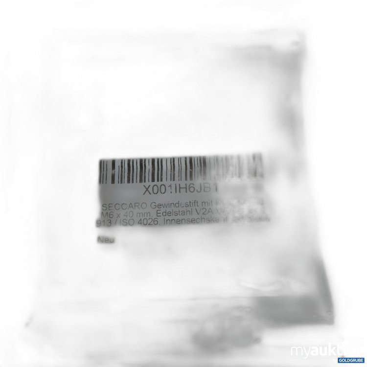 Artikel Nr. 893201: SECCARO Gewindestift M6 x 40 mm Edelstahl V2A DIN 913/ISO 4026