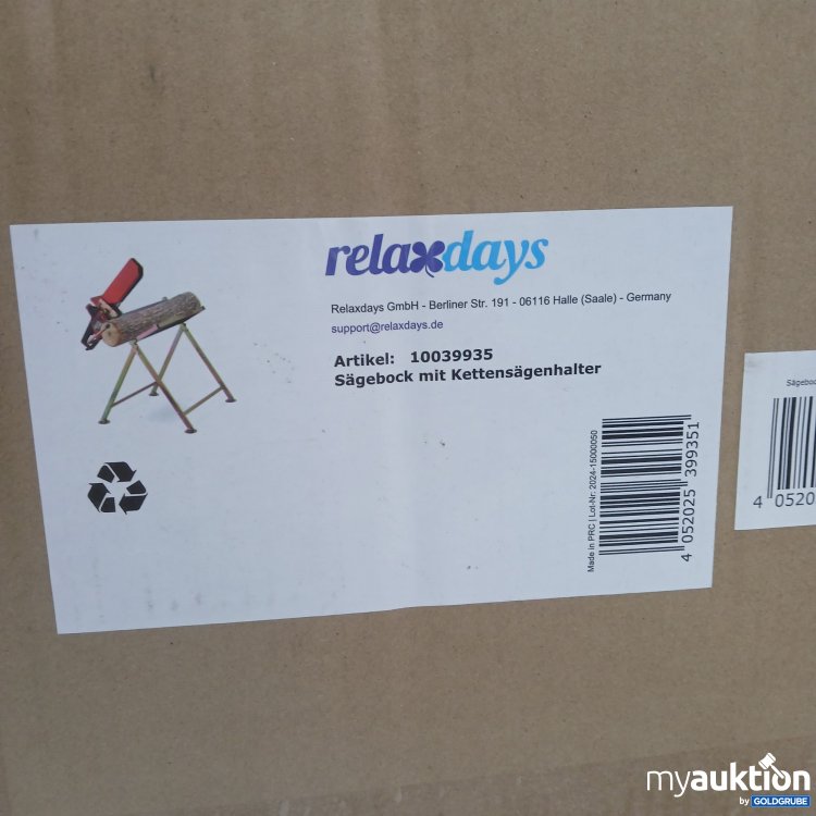 Artikel Nr. 929201 Artikel Nr. 929201: Relaxdays Sägebock mit Kettensägenhalter 10039935