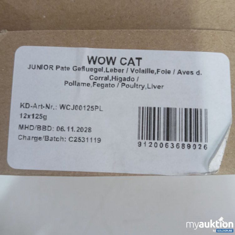 Artikel Nr. 981202 Artikel Nr. 981202: Wow Cat Junior Pate Geflügel&Leber 12Stk