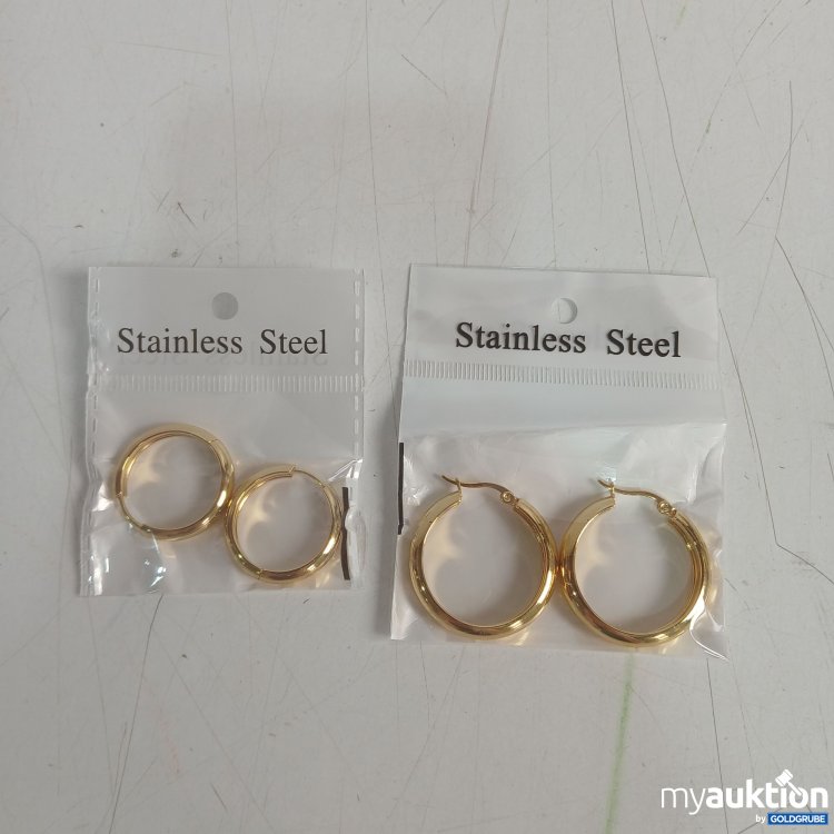 Artikel Nr. 992202: Stainless Steel diverse Ohrringe gold 2Paar