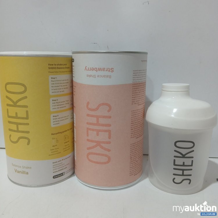 Artikel Nr. 466203 Artikel Nr. 466203: SHEKO Balance Shake Vanille und Strawberry Pulver Shaker 300ml