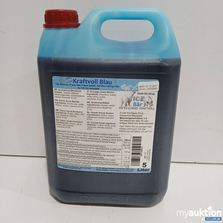 Artikel Nr. 953203 Artikel Nr. 953203: Kraftvoll Blau Slushi Eis Sirup 5Liter