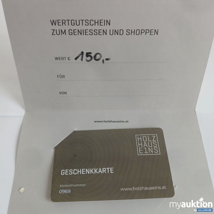 Artikel Nr. 998203 Artikel Nr. 998203: Holz Haus Eins Gutschein Wert 150€