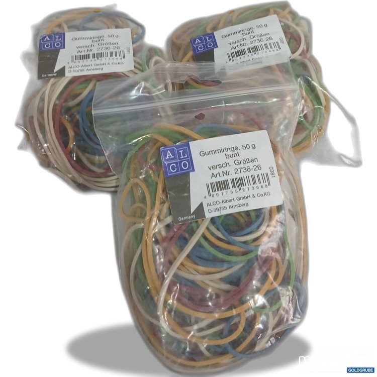 Artikel Nr. 443204: Alco Gummiringe 50g bunt versch. Größen 
