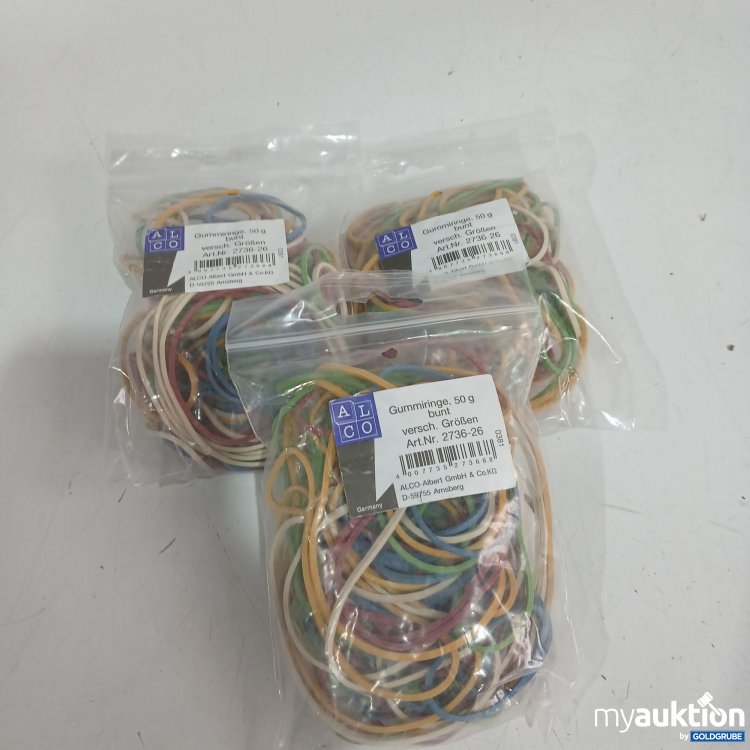 Artikel Nr. 443204: Alco Gummiringe 50g bunt versch. Größen 