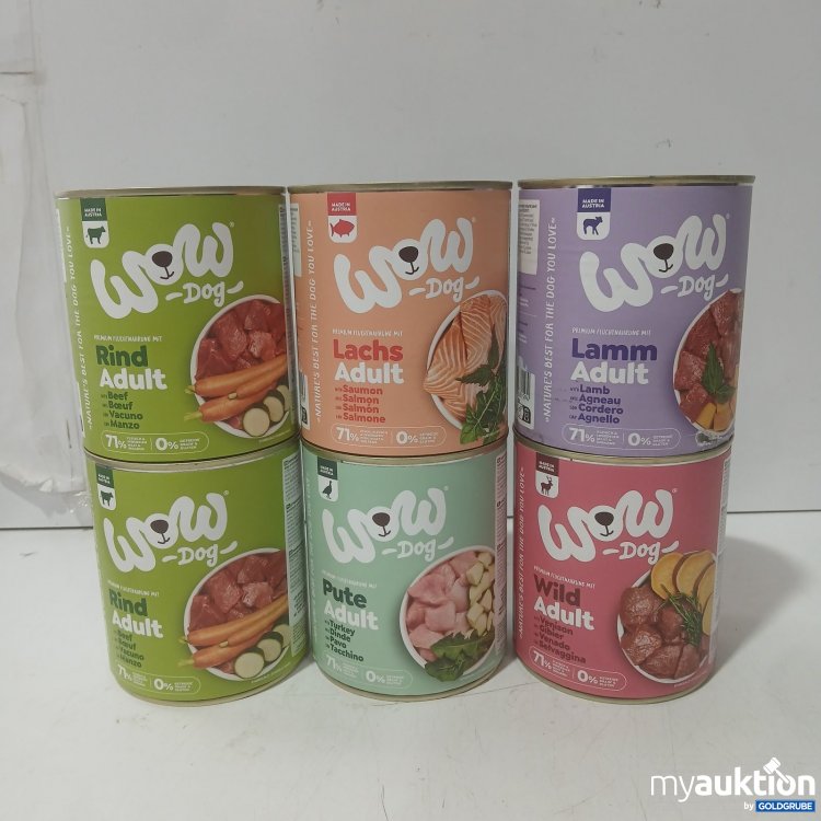 Artikel Nr. 468205 Artikel Nr. 468205: Wow Dog Adult Hundefutter Rind Lachs Lamm Pute Wild 800g