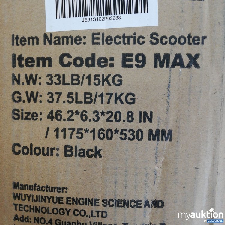 Artikel Nr. 722205: Electric Scooter E9 Max 