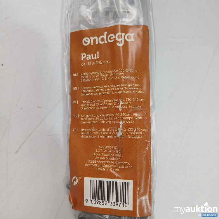 Artikel Nr. 959205: Ondega Paul ca 130x240cm Vorhangstange ausziehbar 