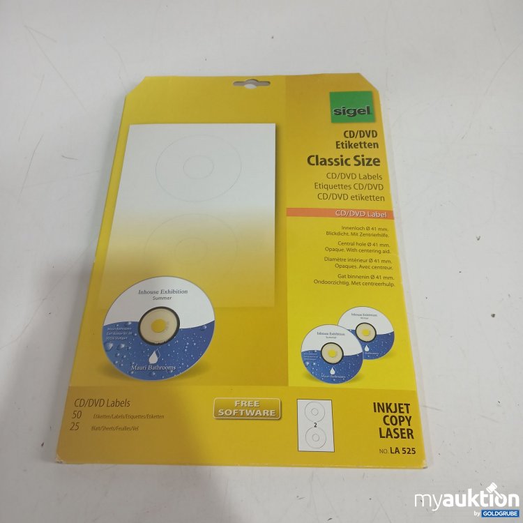 Artikel Nr. 443206: Sigel CD/DVD Etiketten Classic Size 50Stk 