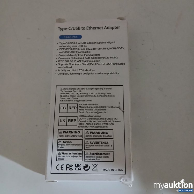 Artikel Nr. 922206: Shenzhen Type-C/USB Ethernet Adapter