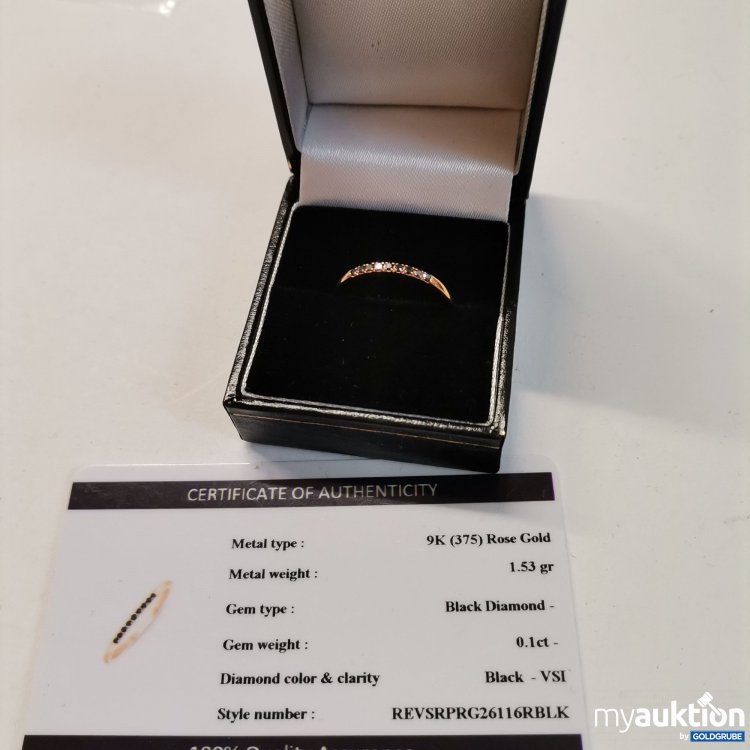 Artikel Nr. 872207 Artikel Nr. 872207: Ring 375 rose gold black Diamant 0.1ct