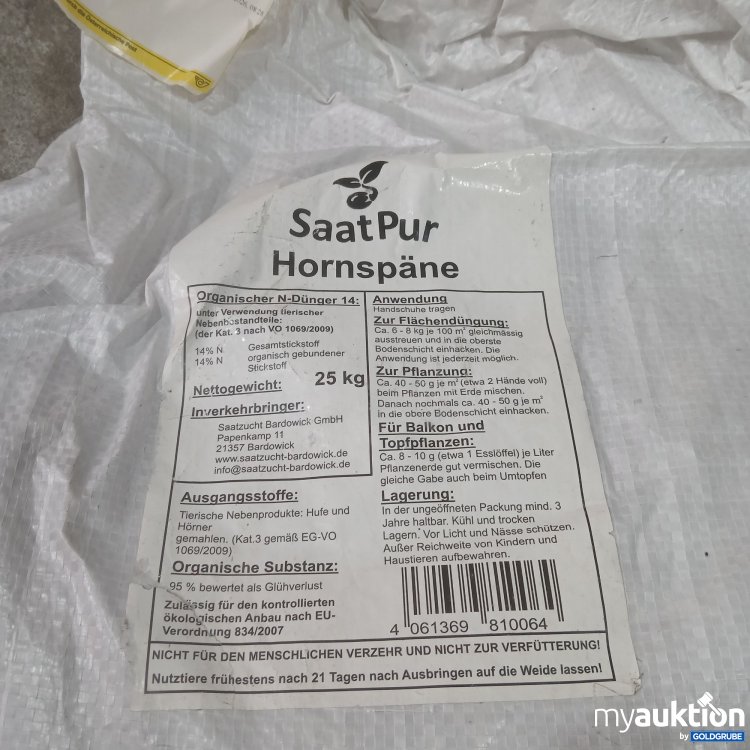 Artikel Nr. 461208 Artikel Nr. 461208: Saat Pur Hornspäne 25kg