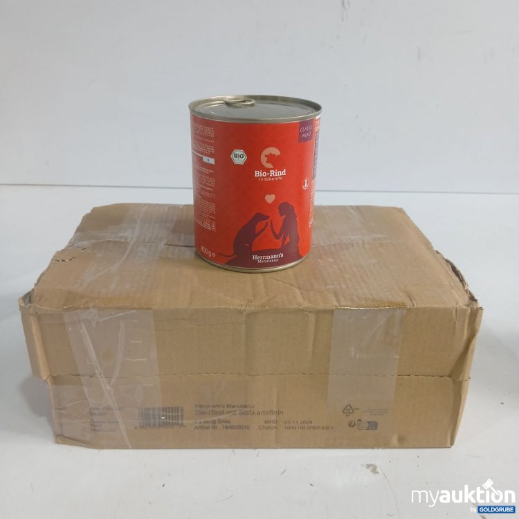 Artikel Nr. 985208: Hermann's Manufaktur Hundefutter Bio-Rind mit Süßkartoffeln 6x800g 